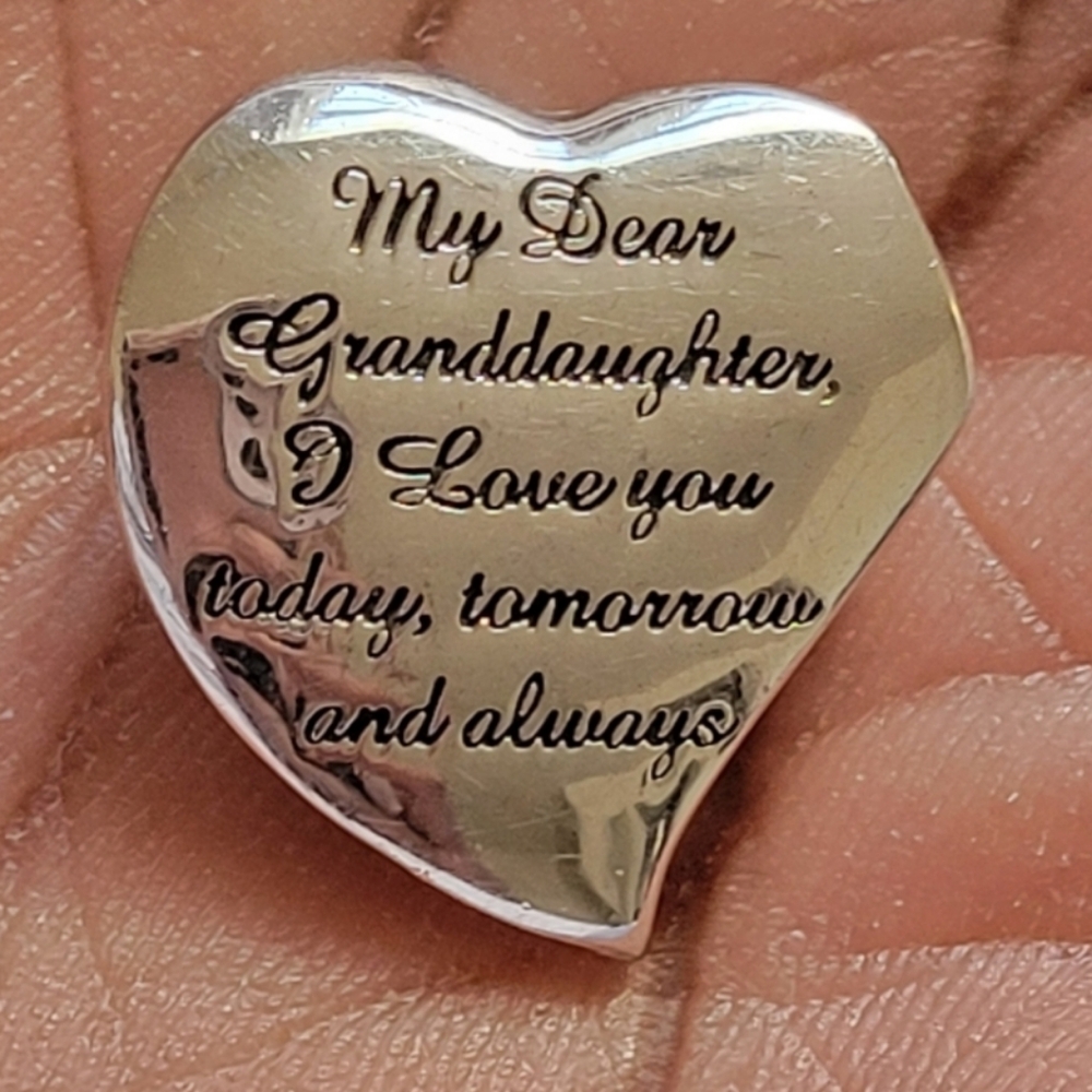 Real diamond and Sterling Silver Pendant Heart For A Grandaughter